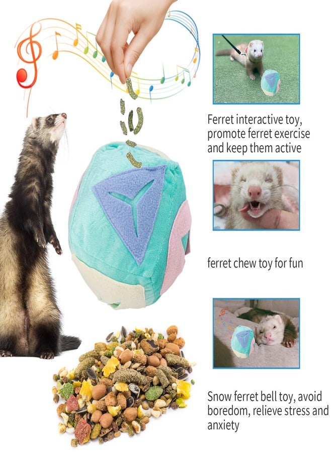OOXYG Ferret Toy with Bell, Washable Puzzle Feed Game Ferret Foraging Ball Toy for Boredom, Snuffle Ball Treat Dispenser Exercise Ferret Enrichment Toys for Cage, Toys for Ferrets, Hedgehog, Rat - Image 3